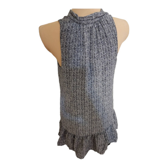 Joie Alecia Herringbone Ruffle Necktie Dress Size xs - Picture 4 of 7